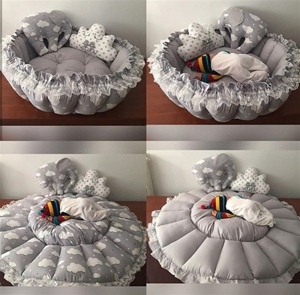 Jaju Baby Gray Cloudy Pop Up Play Mat Babynest Play Mat Baby Nest, bedside, baby chaise lounge, portable baby bed, portable bed