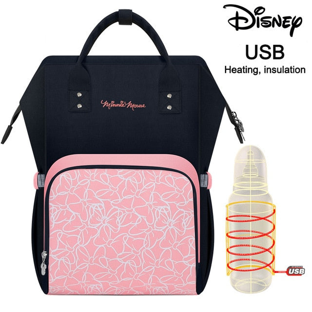 Disney Mommy Diaper Bags Mother Large Capacity Travel Nappy Backpacks anti-loss zipper Baby Nursing 	Disney Bags dropshiping