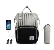 Load image into Gallery viewer, Large Capacity Diaper Bag Backpack Waterproof Maternity Bag Baby Dipaer Bags With USB Interface Mummy Travel Bag For Stroller
