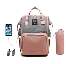 Load image into Gallery viewer, Large Capacity Diaper Bag Backpack Waterproof Maternity Bag Baby Dipaer Bags With USB Interface Mummy Travel Bag For Stroller
