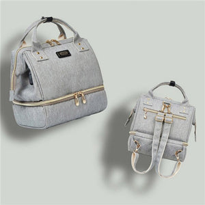 Small Mummy Maternity Baby Diaper Bag Backpack For Moms Gray Fashion Nappy Changing Bag Stroller Organizer Lunch Insulation Bags