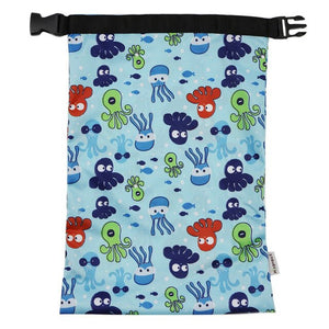 easy to use cute design waterproof washable PUL storage bags snack bags large capacity cloth diaper bag  28*40cm with socket